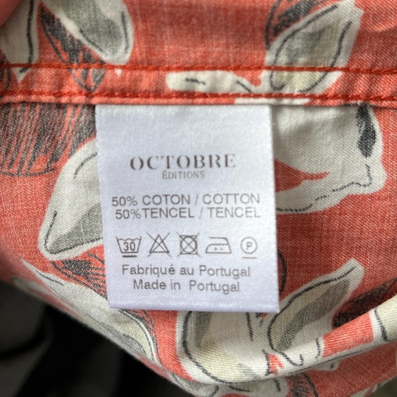 Octobre Edition men’s button down floral pattern shirt size small - Picture 5 of 5